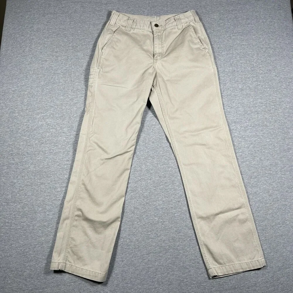 Carhartt Carpenter Pants Mens 30x32 (27x30) Beige Cotton Straight Workwear